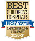 U.S. News Best Children's Hospital Gastroenterology Badge